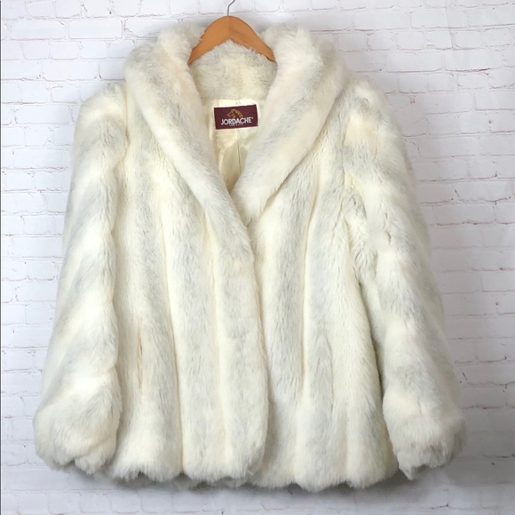jordache white fur coat